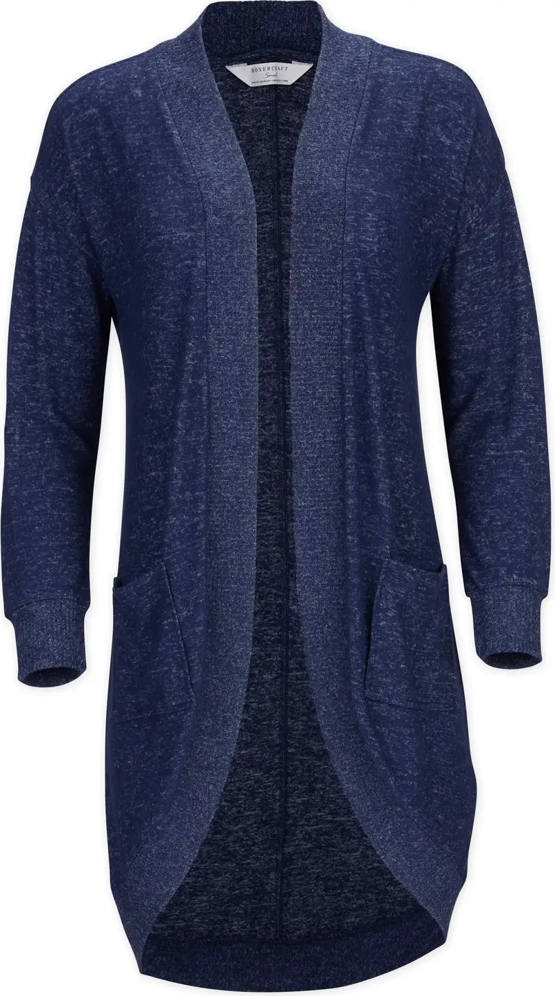 Boxercraft Bw1103 Women’s Cuddle Cardigan - Navy Heather - Ladies Xs