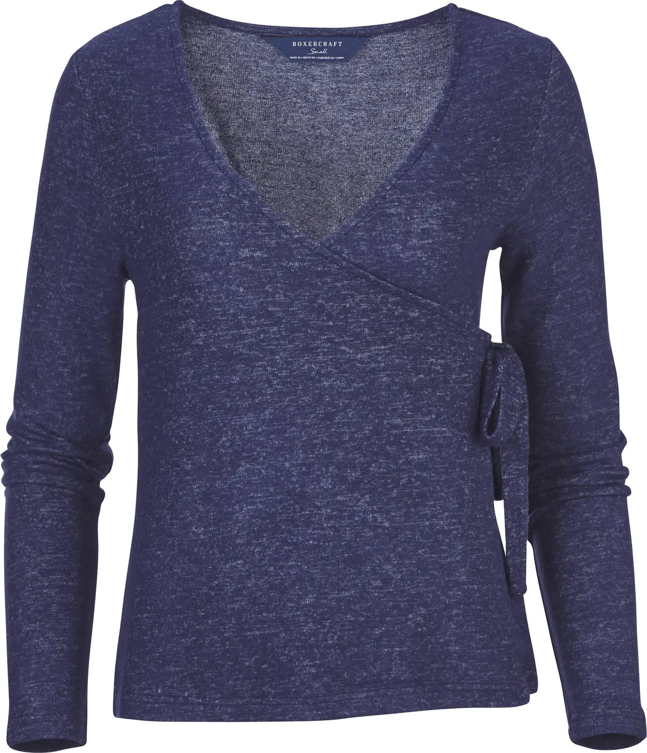 Boxercraft Bw1301 Women’s Cuddle Soft Wrap Top - Navy Heather - Ladies Xs