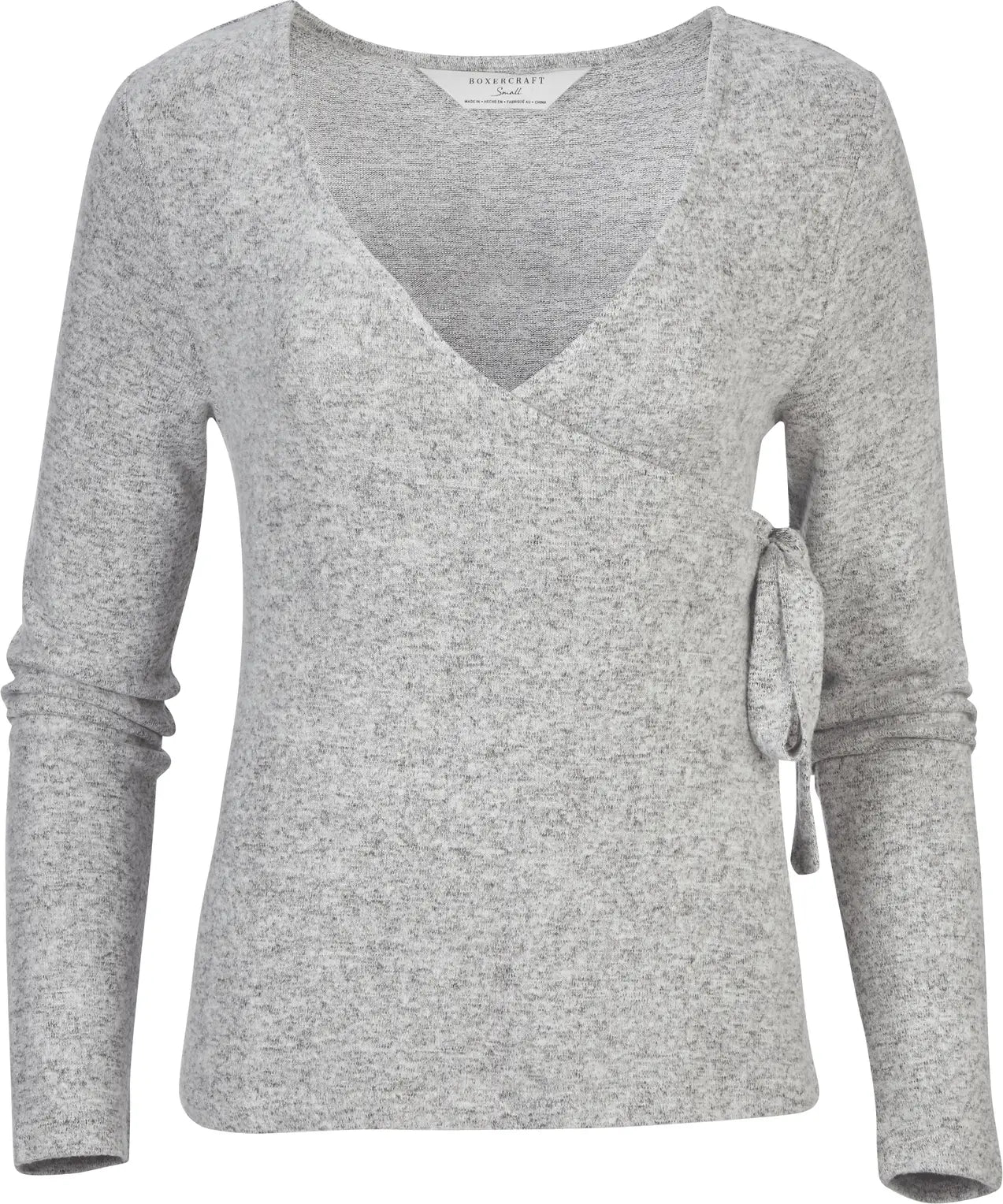 Boxercraft Bw1301 Women’s Cuddle Soft Wrap Top - Oxford Heather - Gray / Ladies Xs