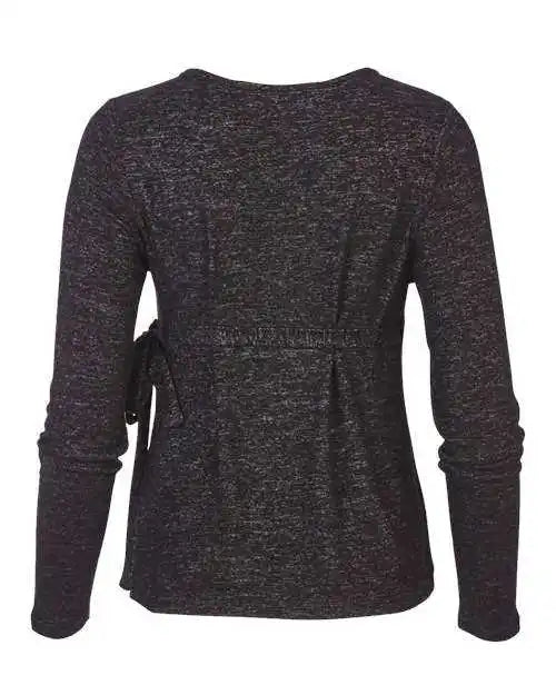 Boxercraft Bw1301 Women’s Cuddle Wrap Top - Black Heather
