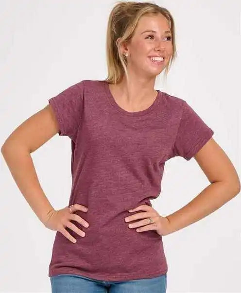 Boxercraft Bw2101 Women’s Tri Blend t Shirt Maroon Heather