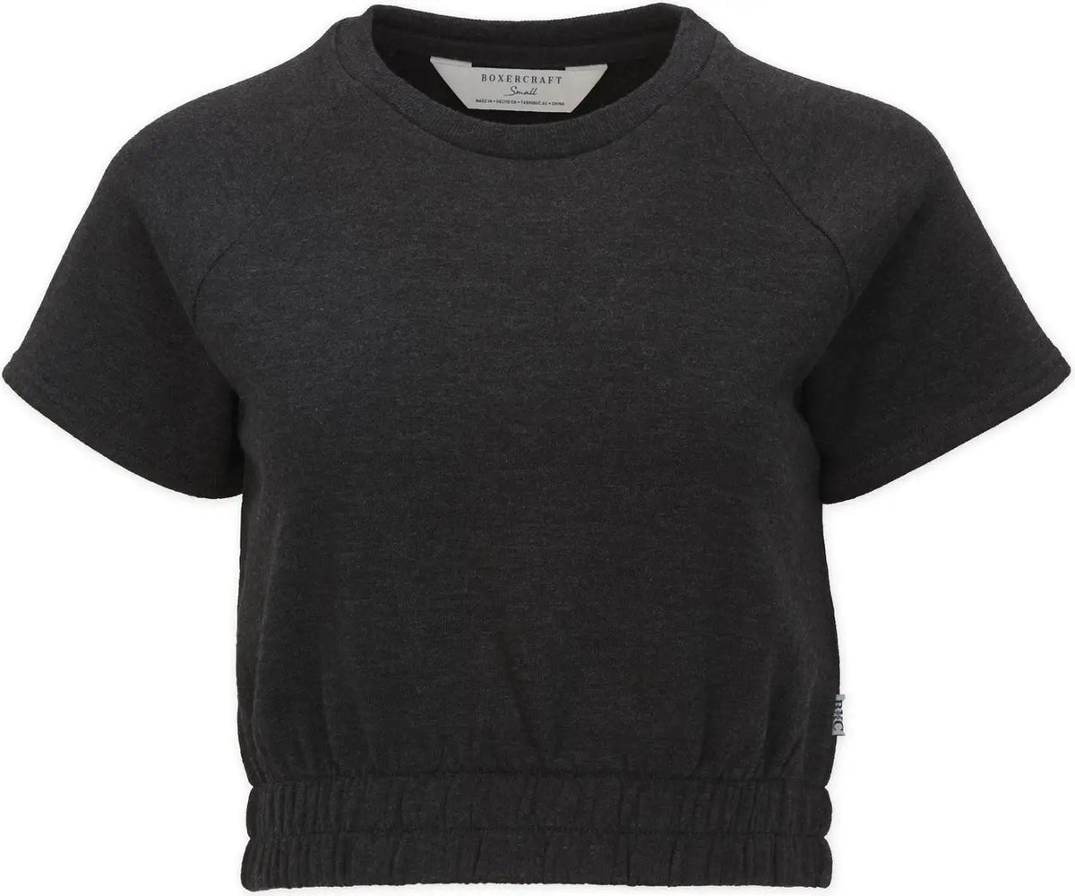 Boxercraft Bw2103 Women’s French Terry Crew - Charcoal Heather - Dark Gray / Ladies Xs