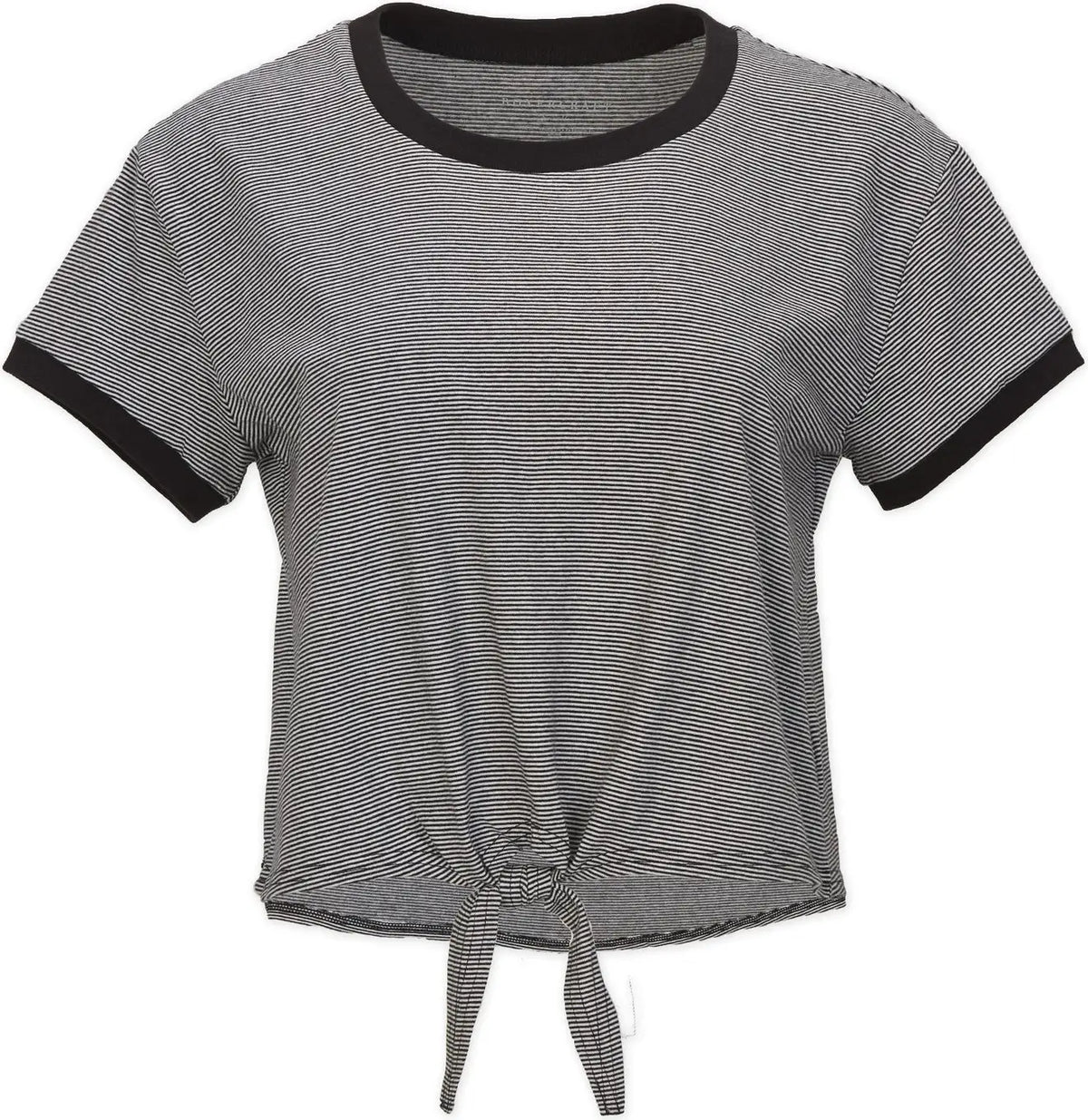 Boxercraft Bw2107 Women’s Striped Tie Front Tee - Black-white - Ladies Xs