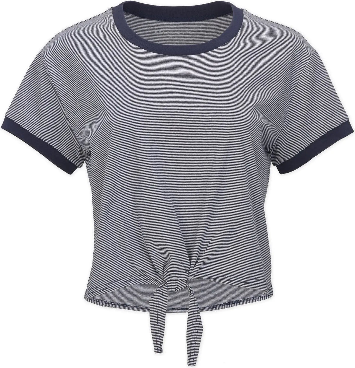 Boxercraft Bw2107 Women’s Striped Tie Front Tee - Navy White - Ladies Xs