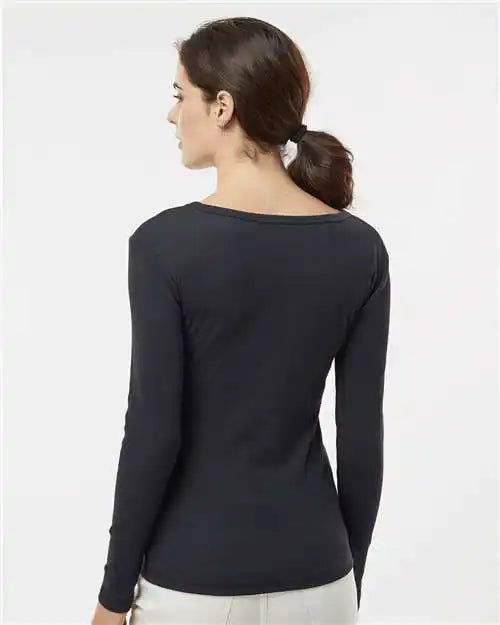 Boxercraft Bw2402 Women’s Harper Long Sleeve Henley - Black