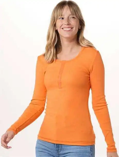 Boxercraft Bw2402 Women’s Harper Long Sleeve Henley - Mandarin