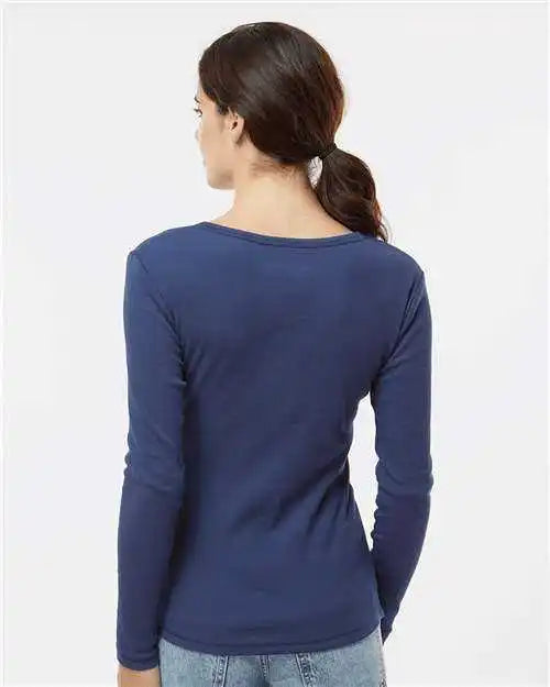 Boxercraft Bw2402 Women’s Harper Long Sleeve Henley - Navy