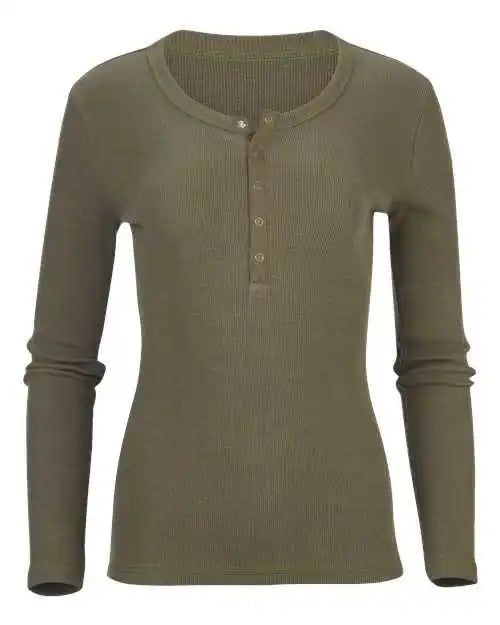 Boxercraft Bw2402 Women’s Harper Long Sleeve Henley Olive