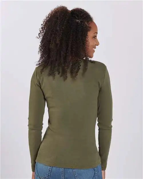 Boxercraft Bw2402 Women’s Harper Long Sleeve Henley Olive