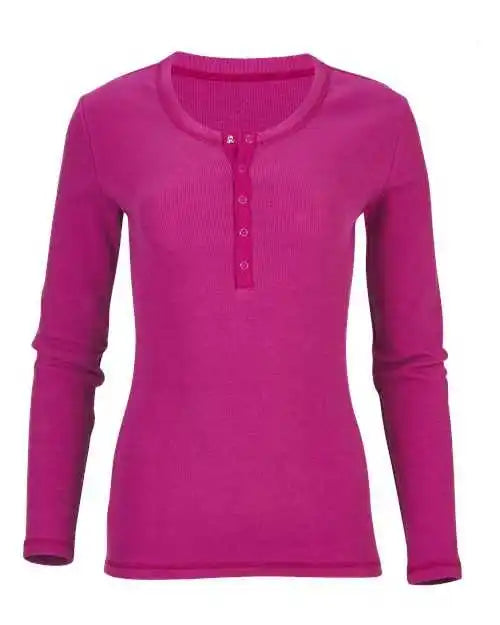 Boxercraft Bw2402 Women’s Harper Long Sleeve Henley - Orchid