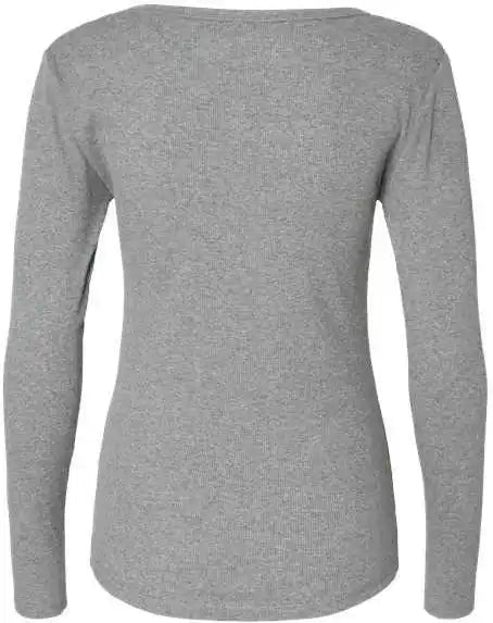 Boxercraft Bw2402 Women’s Harper Long Sleeve Henley Oxford Heather