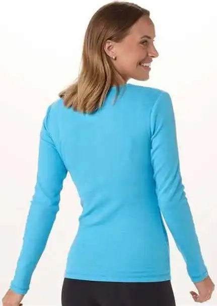 Boxercraft Bw2402 Women’s Harper Long Sleeve Henley Pacific Blue
