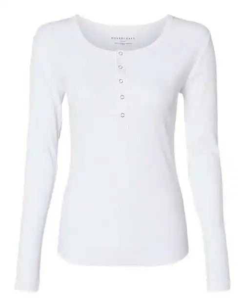 Boxercraft Bw2402 Women’s Harper Long Sleeve Henley - White