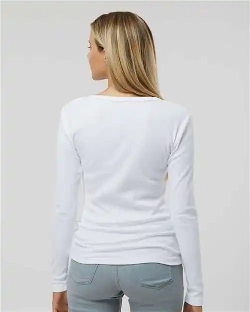 Boxercraft Bw2402 Women’s Harper Long Sleeve Henley - White