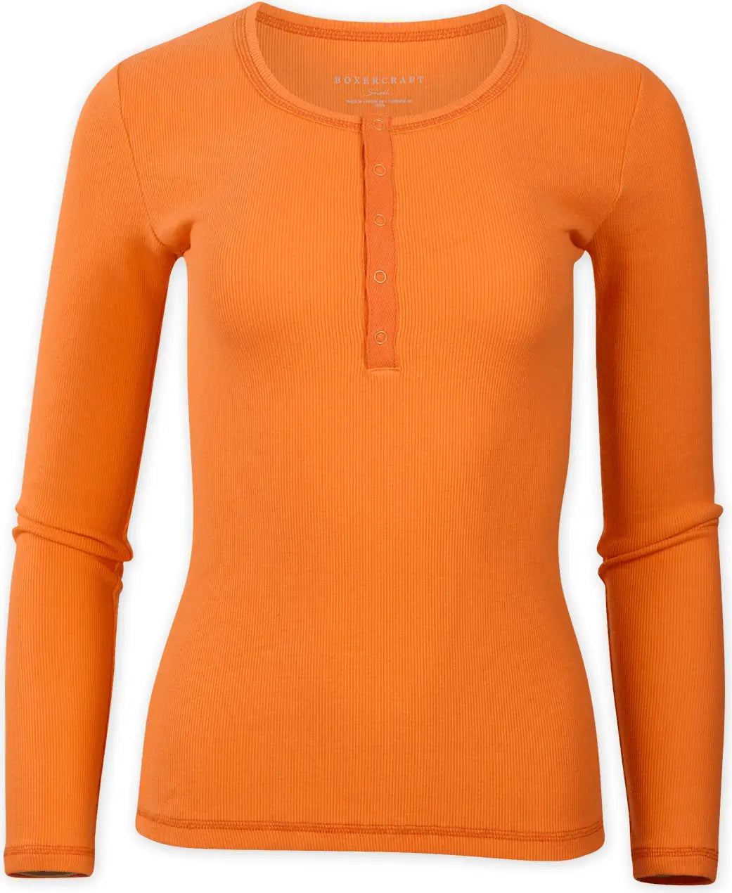 Boxercraft Bw2402 Women’s Harper Rib Henley - Mandarin - Orange / Ladies Xs