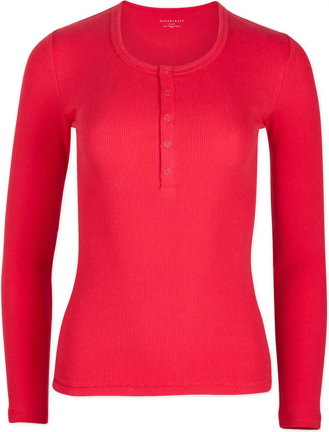 Boxercraft Bw2402 Women’s Harper Rib Henley - Red - Ladies Xs