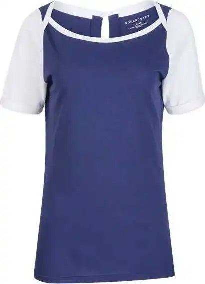 Boxercraft Bw2404 Women’s Carefree T-shirt - Navy White