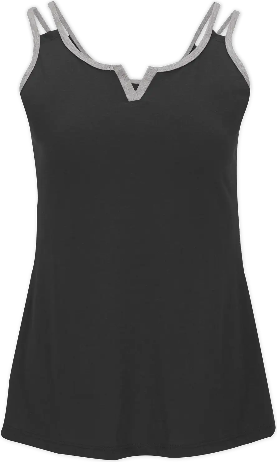 Boxercraft Bw2506 Split Shoulder Tank - Black Oxford Ht - Gray / Ladies Xs