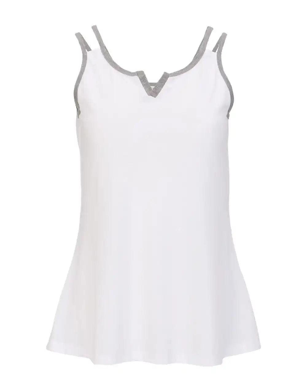 Boxercraft Bw2506 Women’s Split Shoulder Tank Top - White Oxford Heather - White/ / Xs