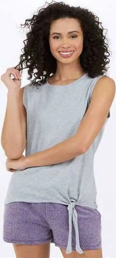 Boxercraft Bw2507 Women’s Knot Front T-shirt - Oxford Heather