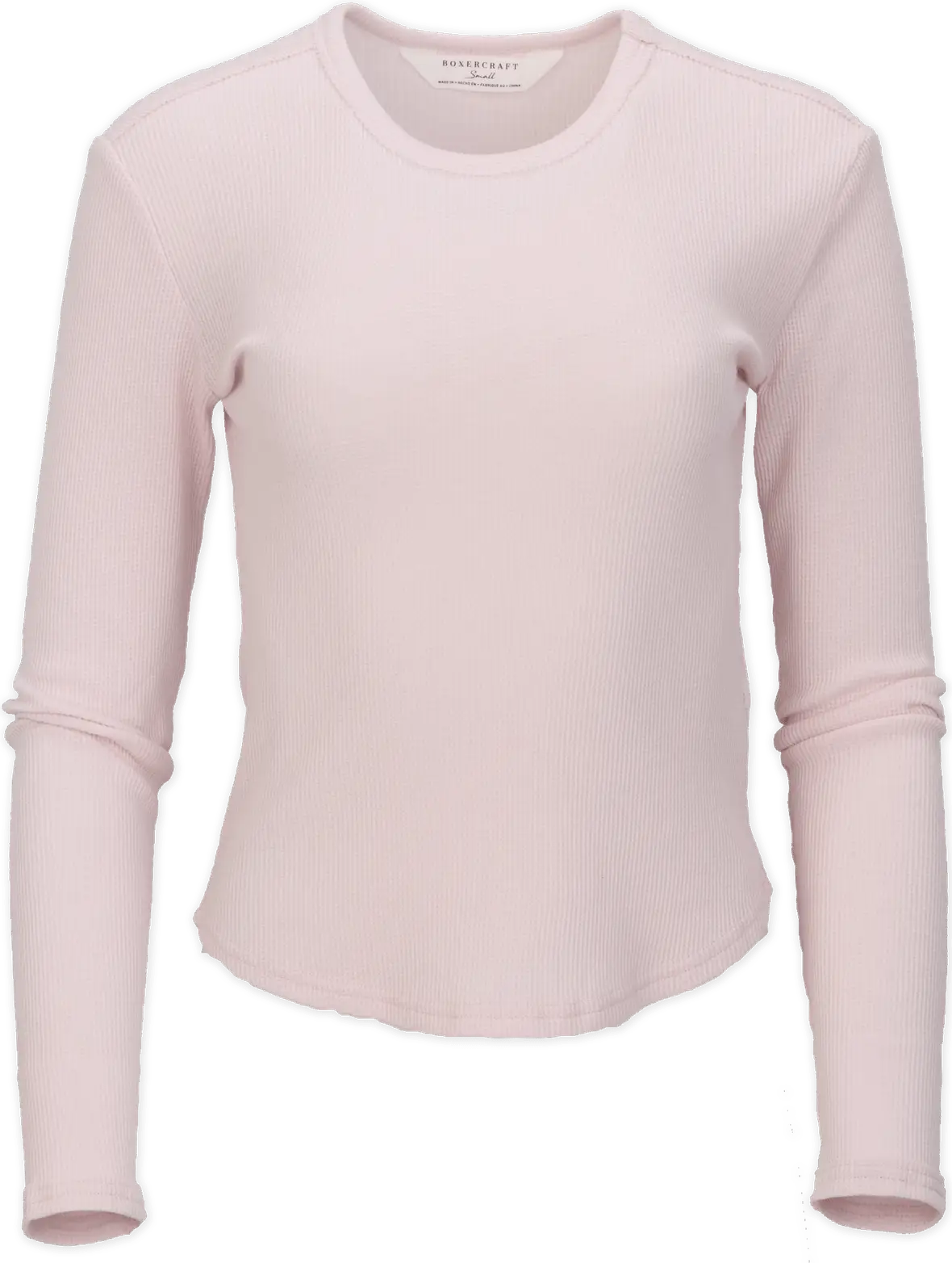 Boxercraft Bw3103 Waffle Knit Baby Long Sleeve Tee - Pink Serenity - Ladies Xs