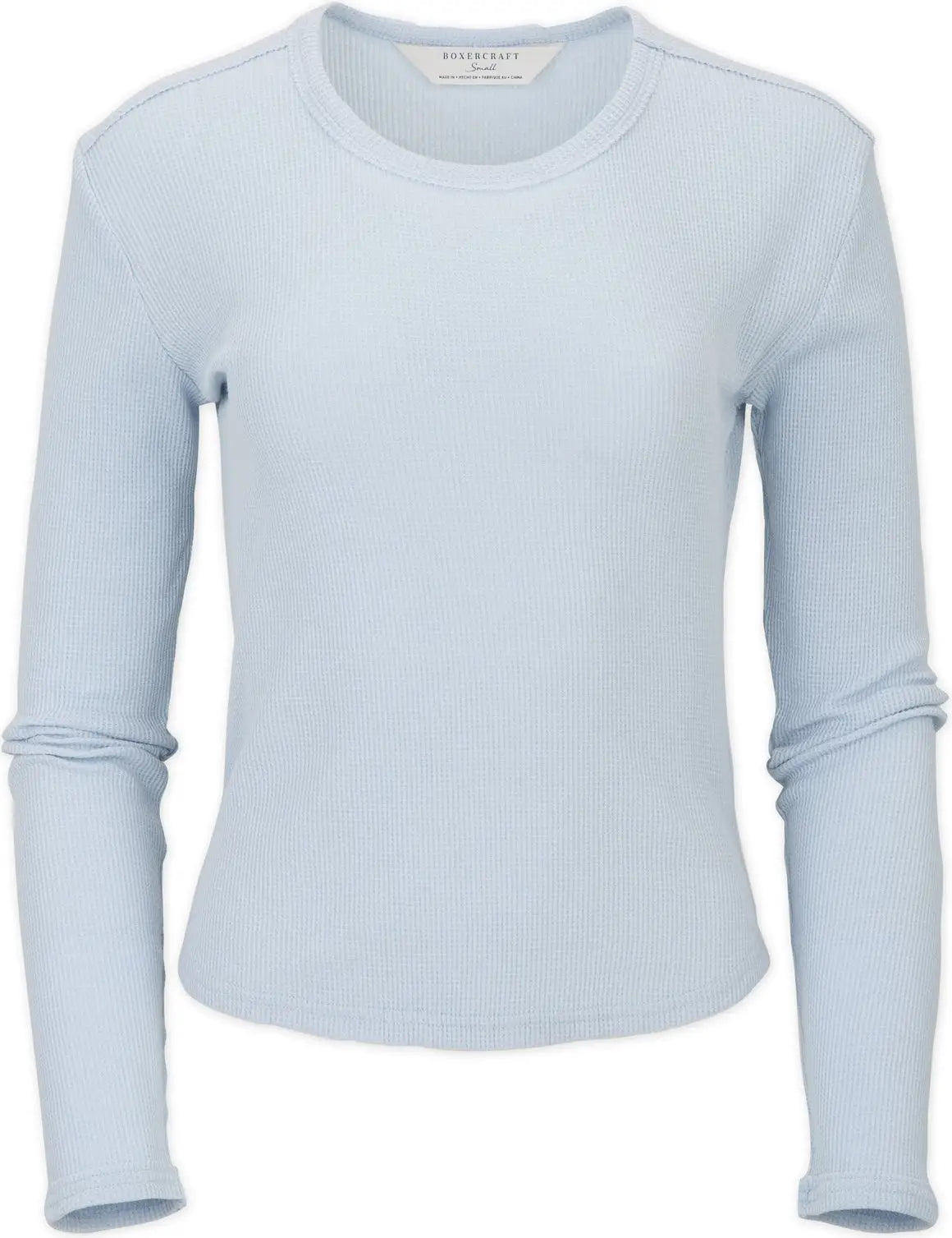 Boxercraft Bw3103 Waffle Knit Baby Long Sleeve Tee - Sky Blue - Ladies Xs