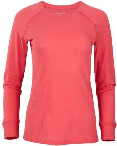 Boxercraft Bw3166 Women’s Solid Preppy Patch Long Sleeve T-shirt - Paradise
