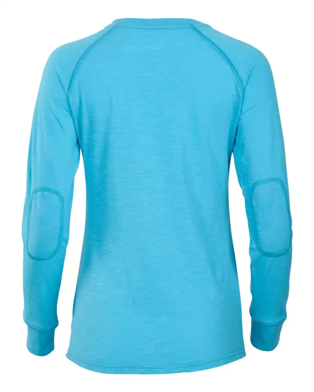 Boxercraft Bw3166 Women’s Solid Preppy Patch Long Sleeve T-shirt - Pacific Blue - Xs
