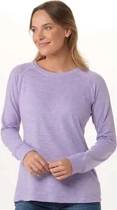 Boxercraft Bw3166 Women’s Solid Preppy Patch Long Sleeve t Shirt Wisteria