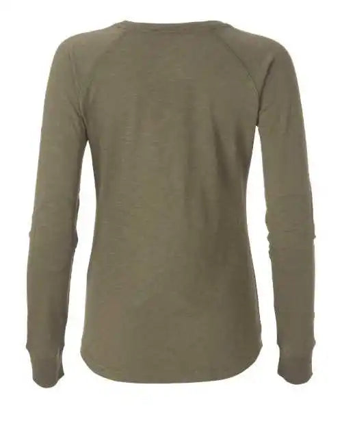 Boxercraft Bw3166 Women’s Solid Preppy Patch Long Sleeve t Shirt Olive