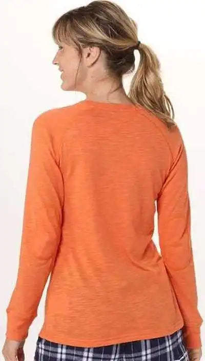 Boxercraft Bw3166 Women’s Solid Preppy Patch Long Sleeve T-shirt - Mandarin