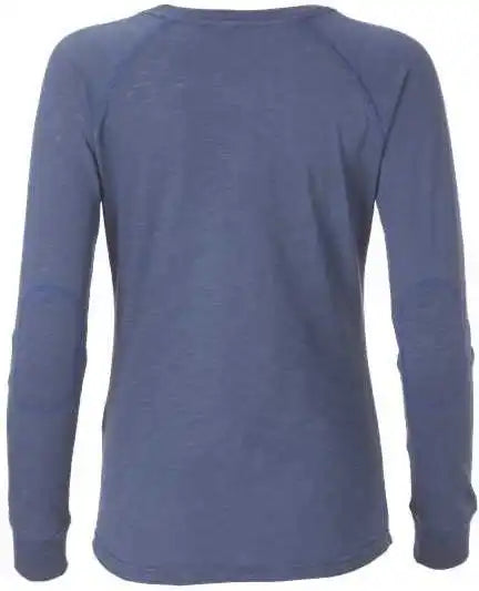 Boxercraft Bw3166 Women’s Solid Preppy Patch Long Sleeve t Shirt Indigo