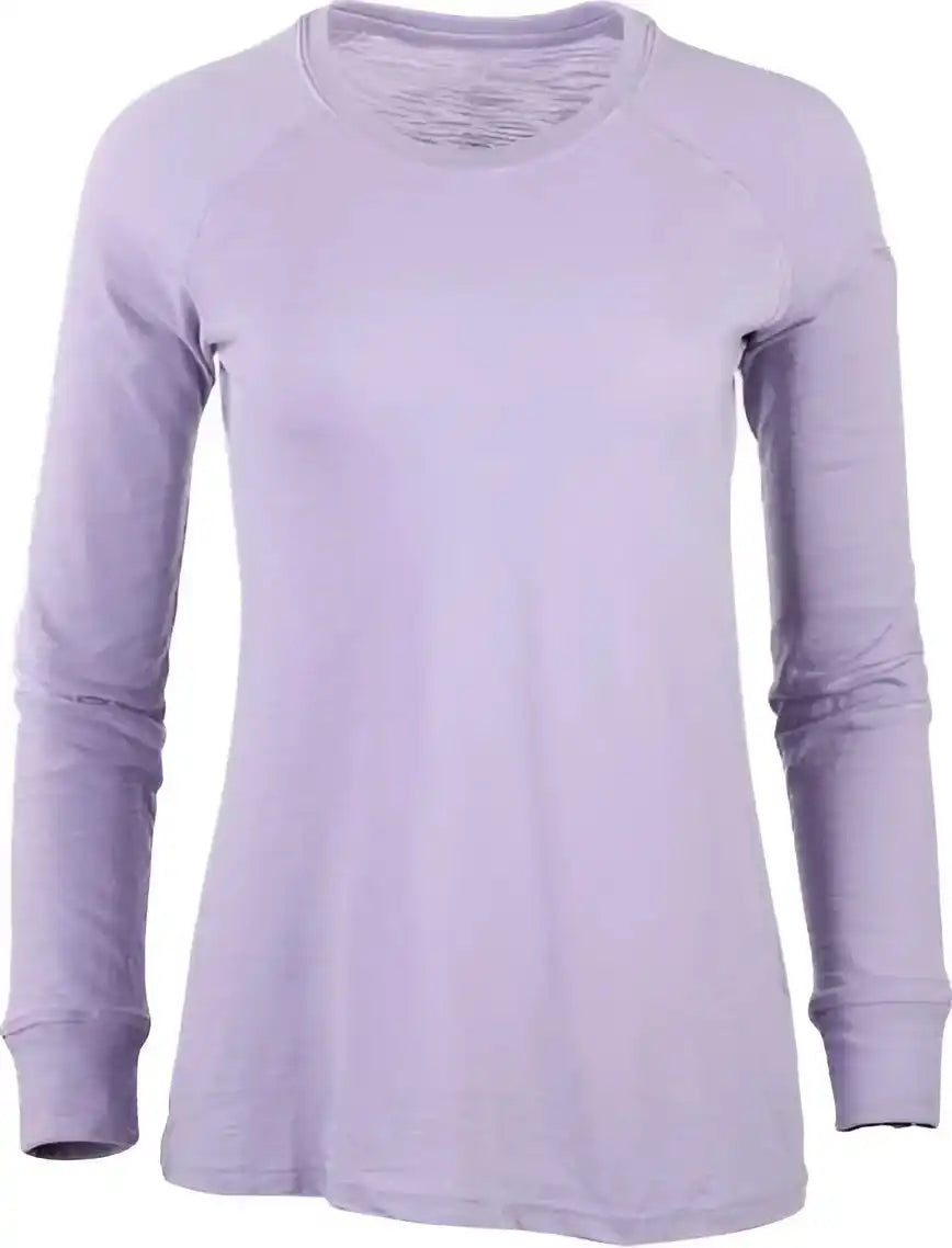 Boxercraft Bw3166 Women’s Solid Preppy Patch Long Sleeve t Shirt Wisteria