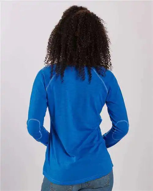 Boxercraft Bw3166 Women’s Solid Preppy Patch Long Sleeve T-shirt - Royal