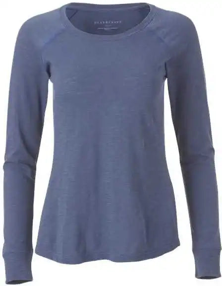 Boxercraft Bw3166 Women’s Solid Preppy Patch Long Sleeve t Shirt Indigo