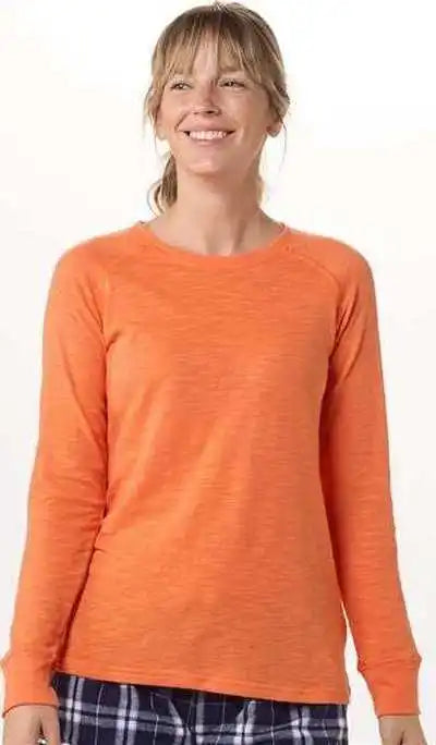 Boxercraft Bw3166 Women’s Solid Preppy Patch Long Sleeve T-shirt - Mandarin