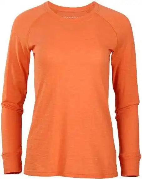 Boxercraft Bw3166 Women’s Solid Preppy Patch Long Sleeve T-shirt - Mandarin