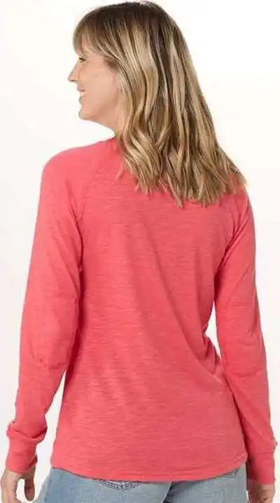 Boxercraft Bw3166 Women’s Solid Preppy Patch Long Sleeve T-shirt - Paradise