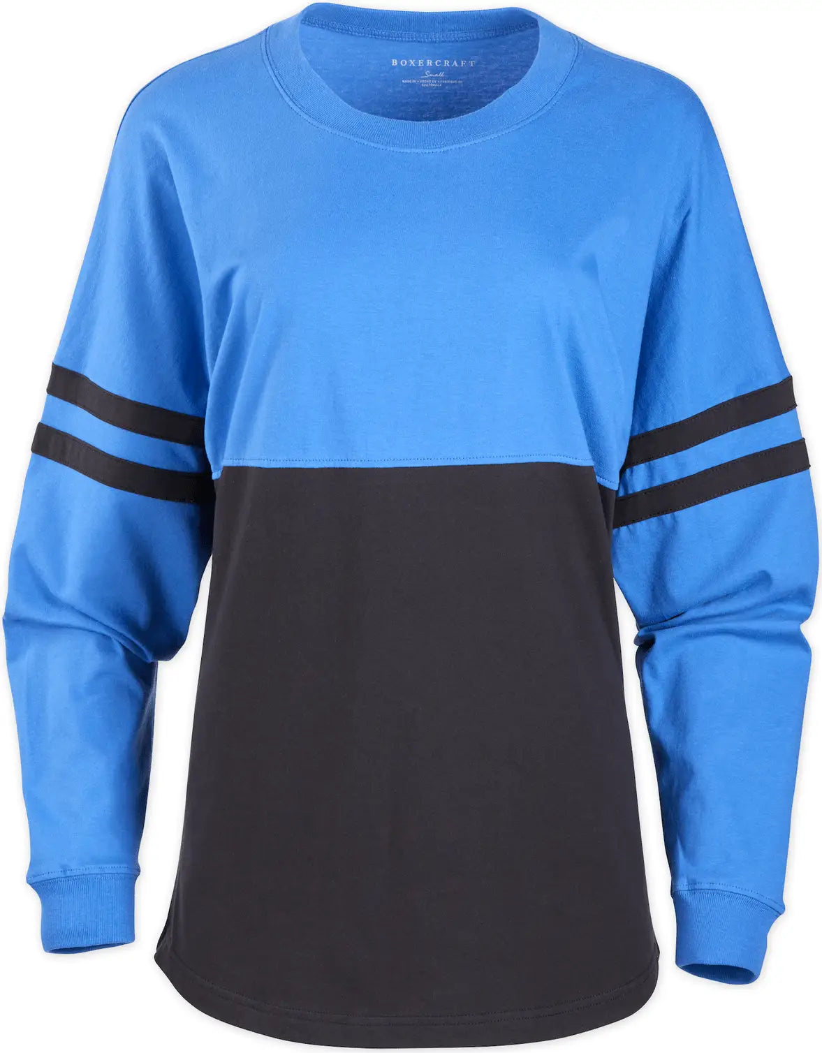 Boxercraft Bw3514 Women’s Pom Jersey T14 - Collegiate Blue Black - Ladies Xs