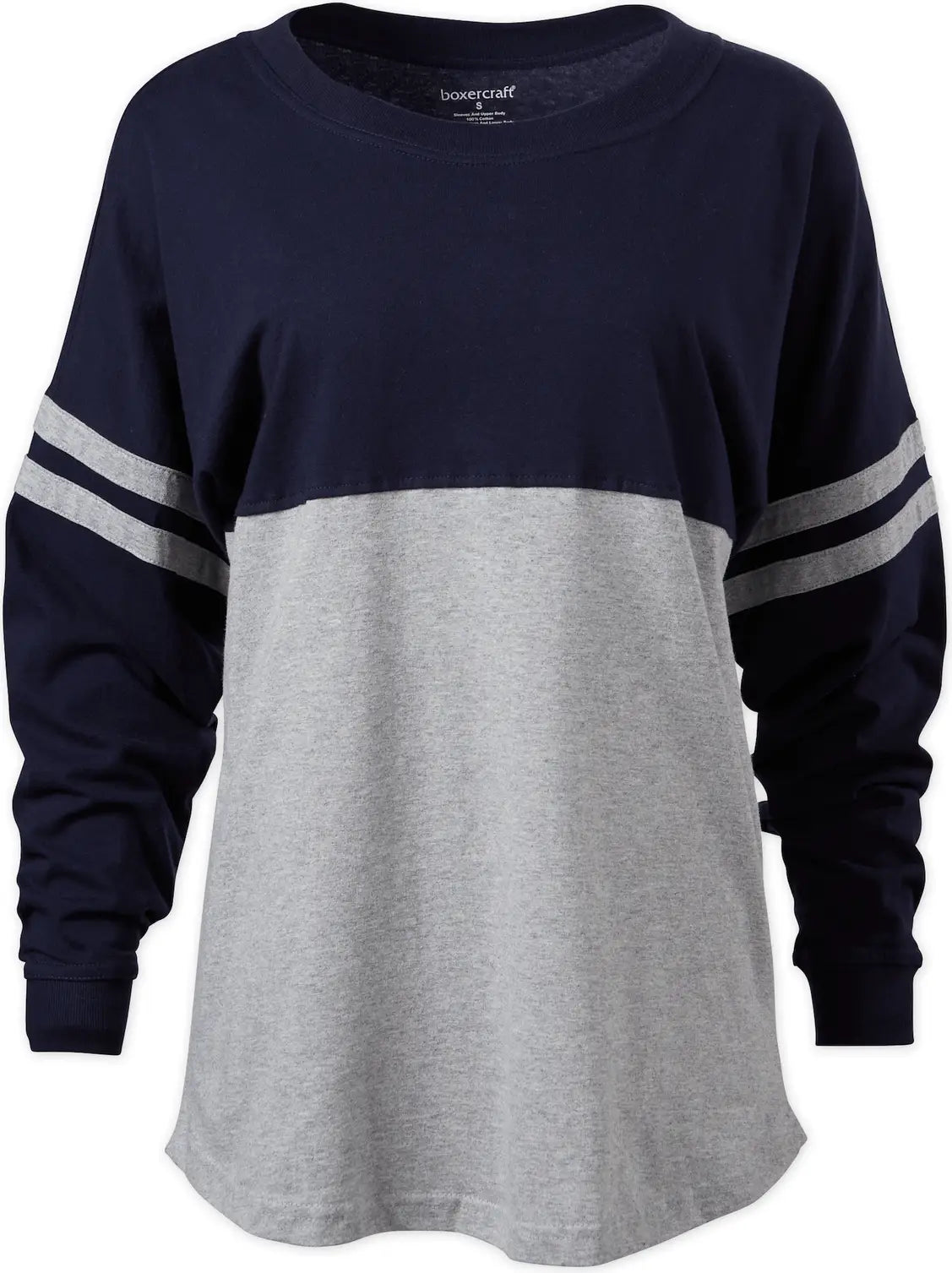 Boxercraft Bw3514 Women’s Pom Jersey T14 - Navy Oxford - Gray / Ladies Xs