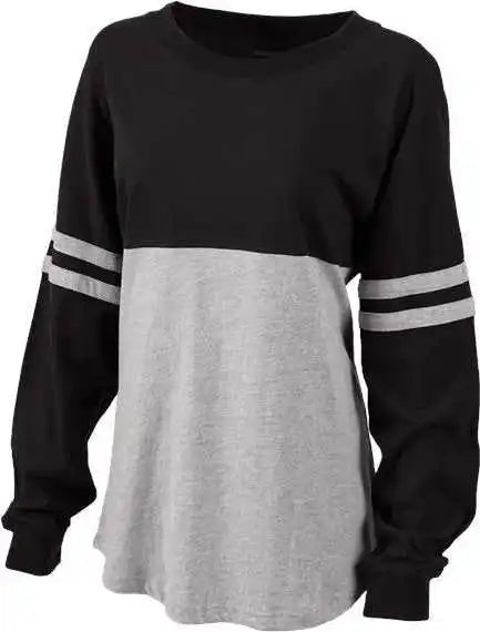Boxercraft Bw3514 Women’s Pom Long Sleeve Jersey t Shirt Black Oxford