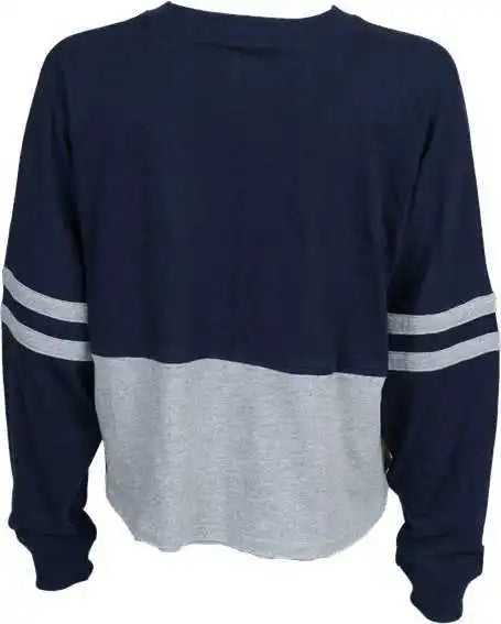 Boxercraft Bw3515 Women’s Crop Retro Jesery - Navy Oxford