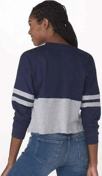 Boxercraft Bw3515 Women’s Crop Retro Jesery - Navy Oxford