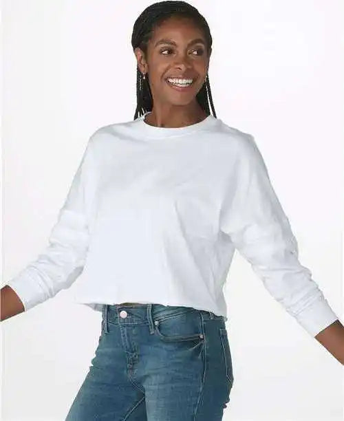 Boxercraft Bw3515 Women’s Crop Retro Jesery White