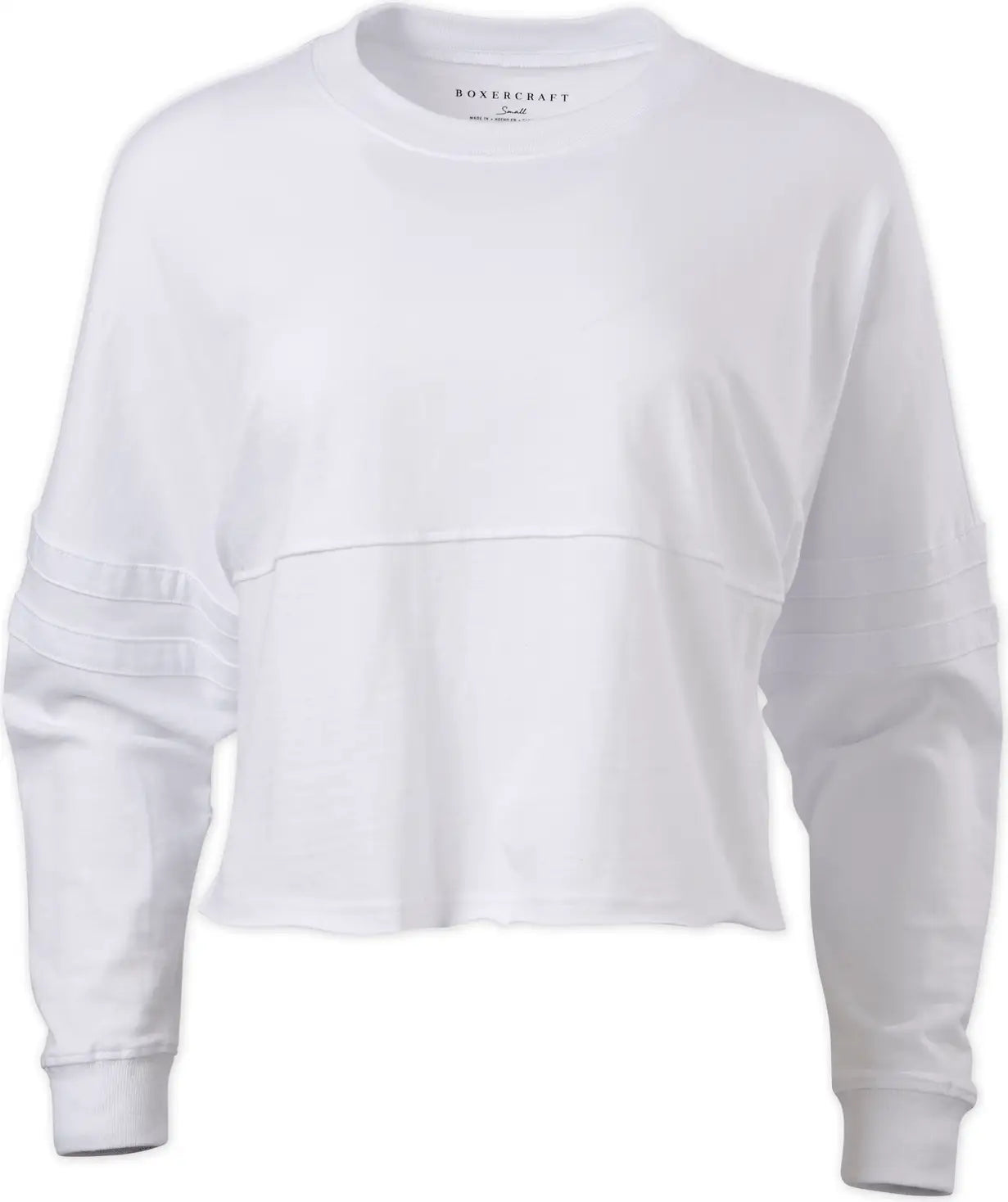 Boxercraft Bw3515 Women’s Cropped Retro Jersey T15 - White - Ladies Xs