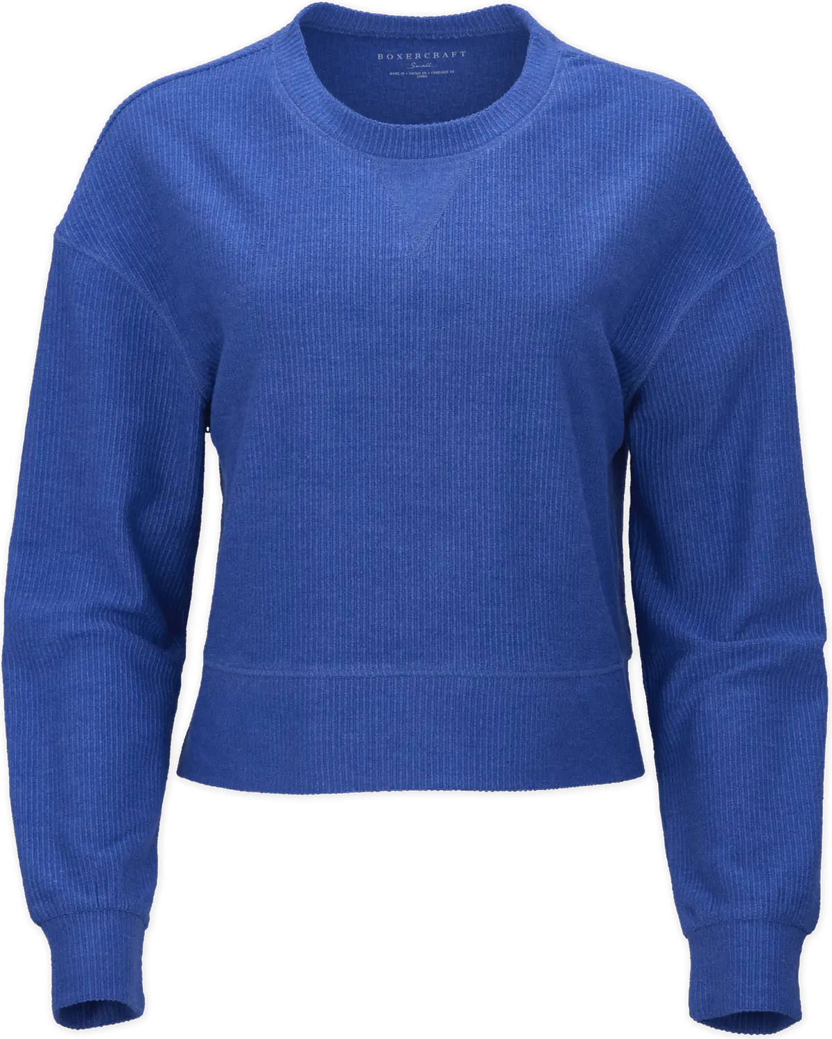 Boxercraft Bw5102 Rib Knit Corded Boxy Crew - Electric Royal
