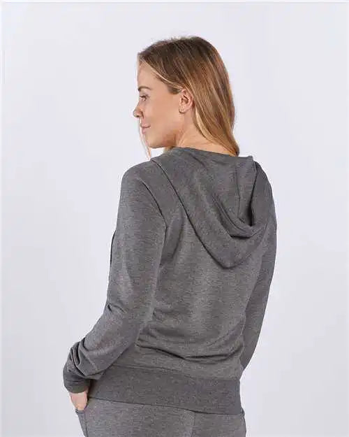 Boxercraft Bw5201 Women’s Dream Fleece Full-zip Hooded Sweatshirt - Black Heather