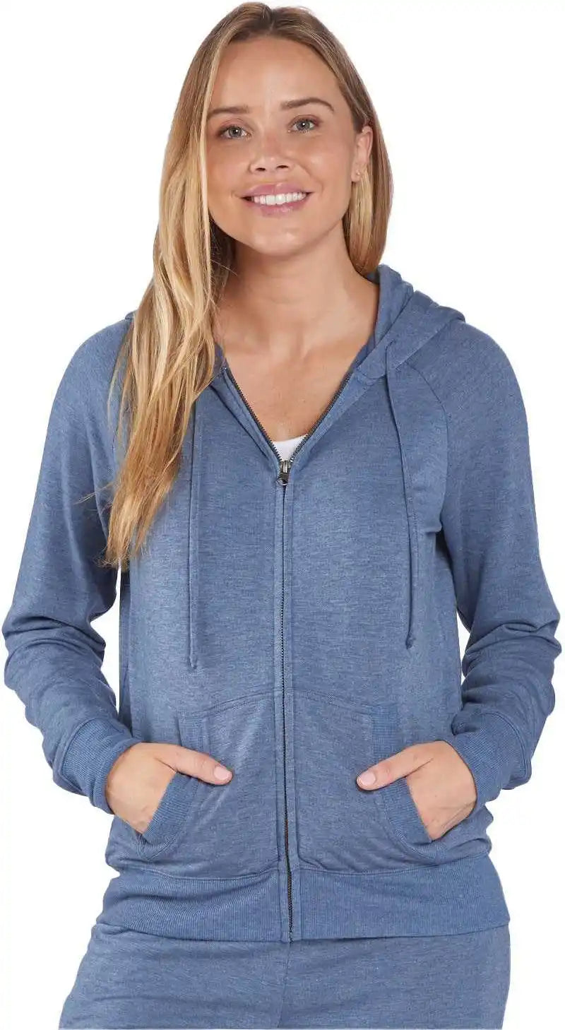 Boxercraft Bw5201 Women’s Dream Fleece Full-zip Hooded Sweatshirt - Indigo Heather