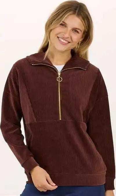 Boxercraft Bw5203 Women’s Manchester Quarter Zip - Espresso