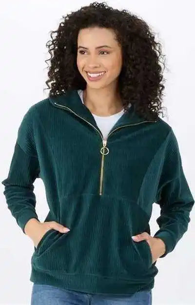 Boxercraft Bw5203 Women’s Manchester Quarter Zip - Moss